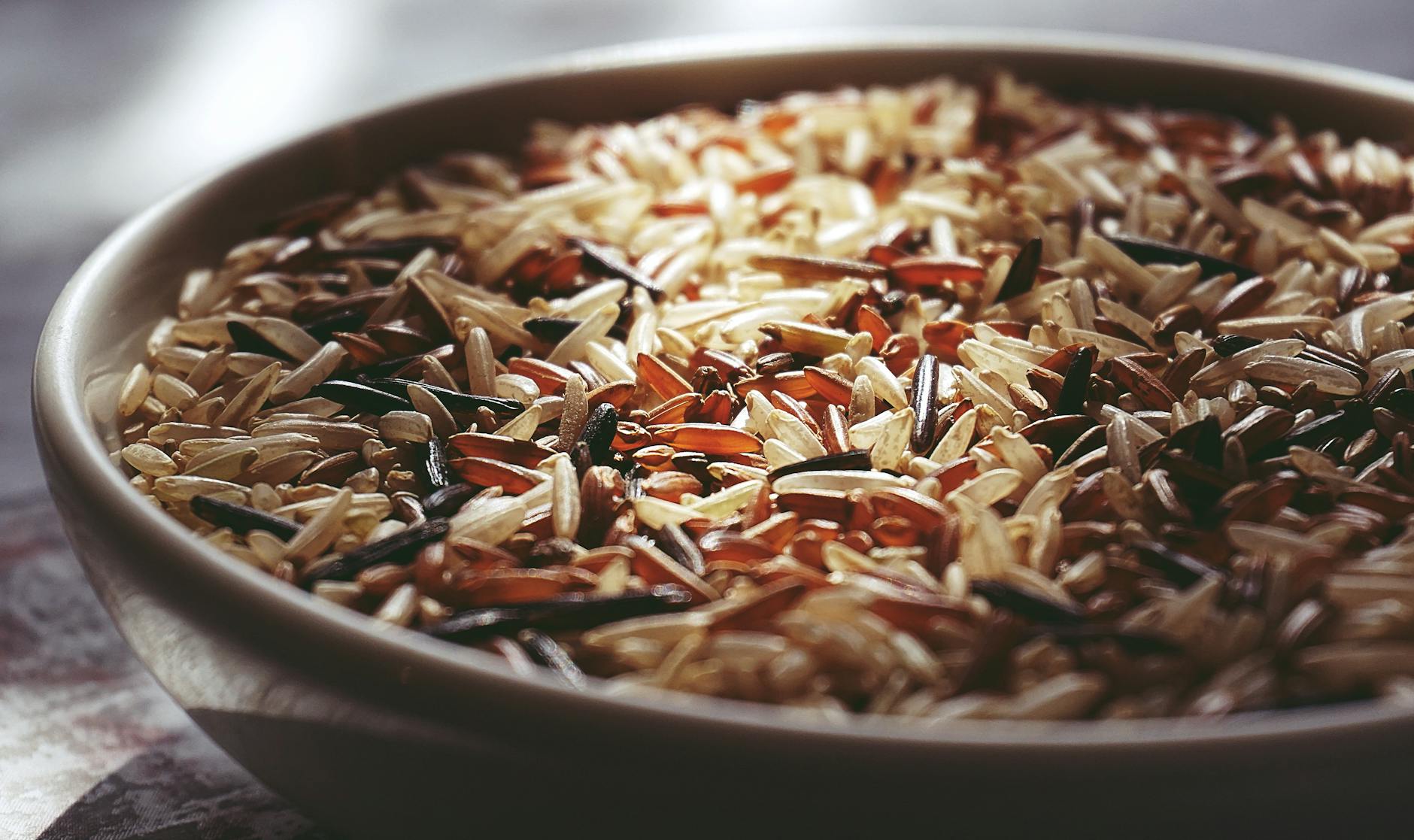 Brown — meaning brown rice in the picture