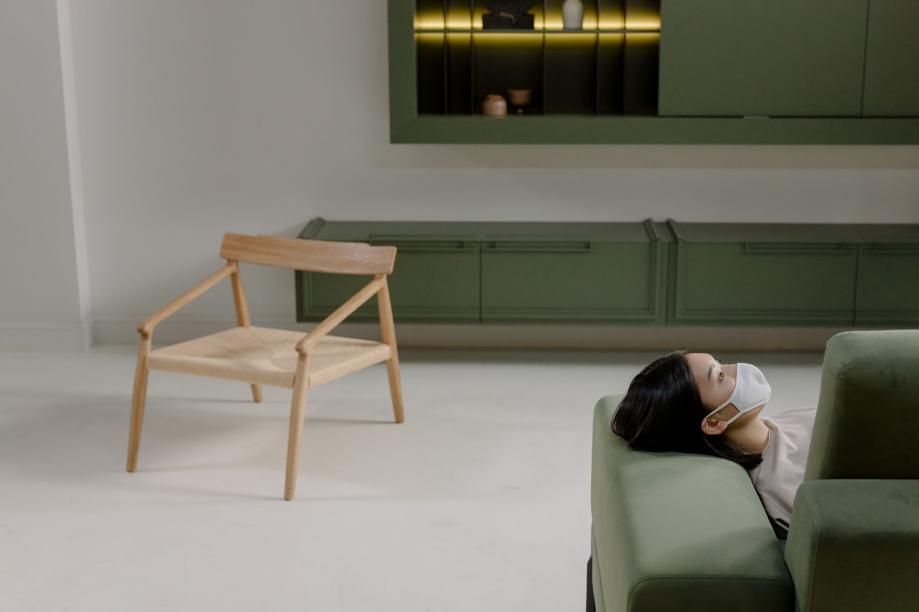 Breathing meaning breathing room shown as extra open space in a real-life interior or layout