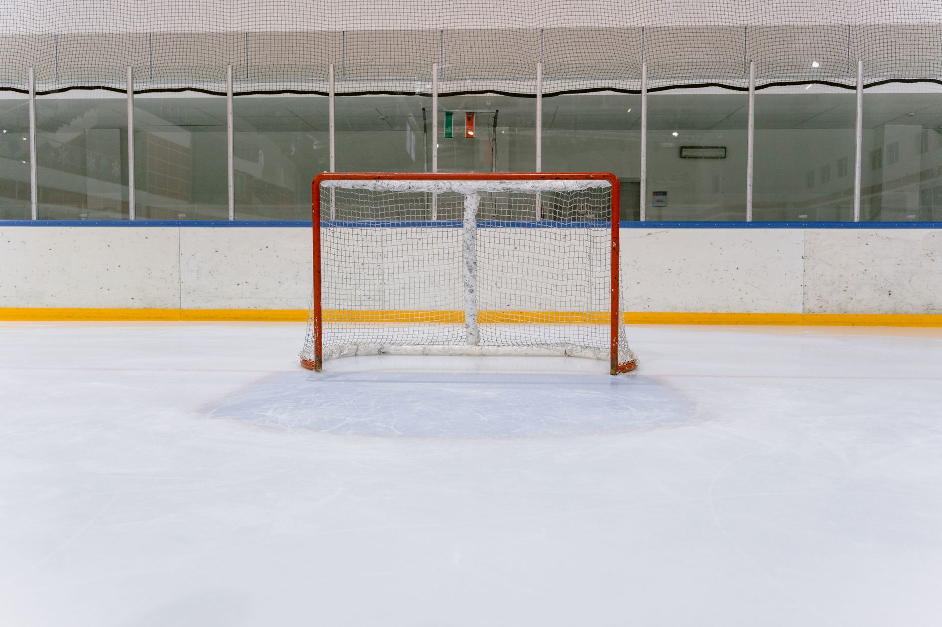 HOCKEY RINK — a rink with goal nets