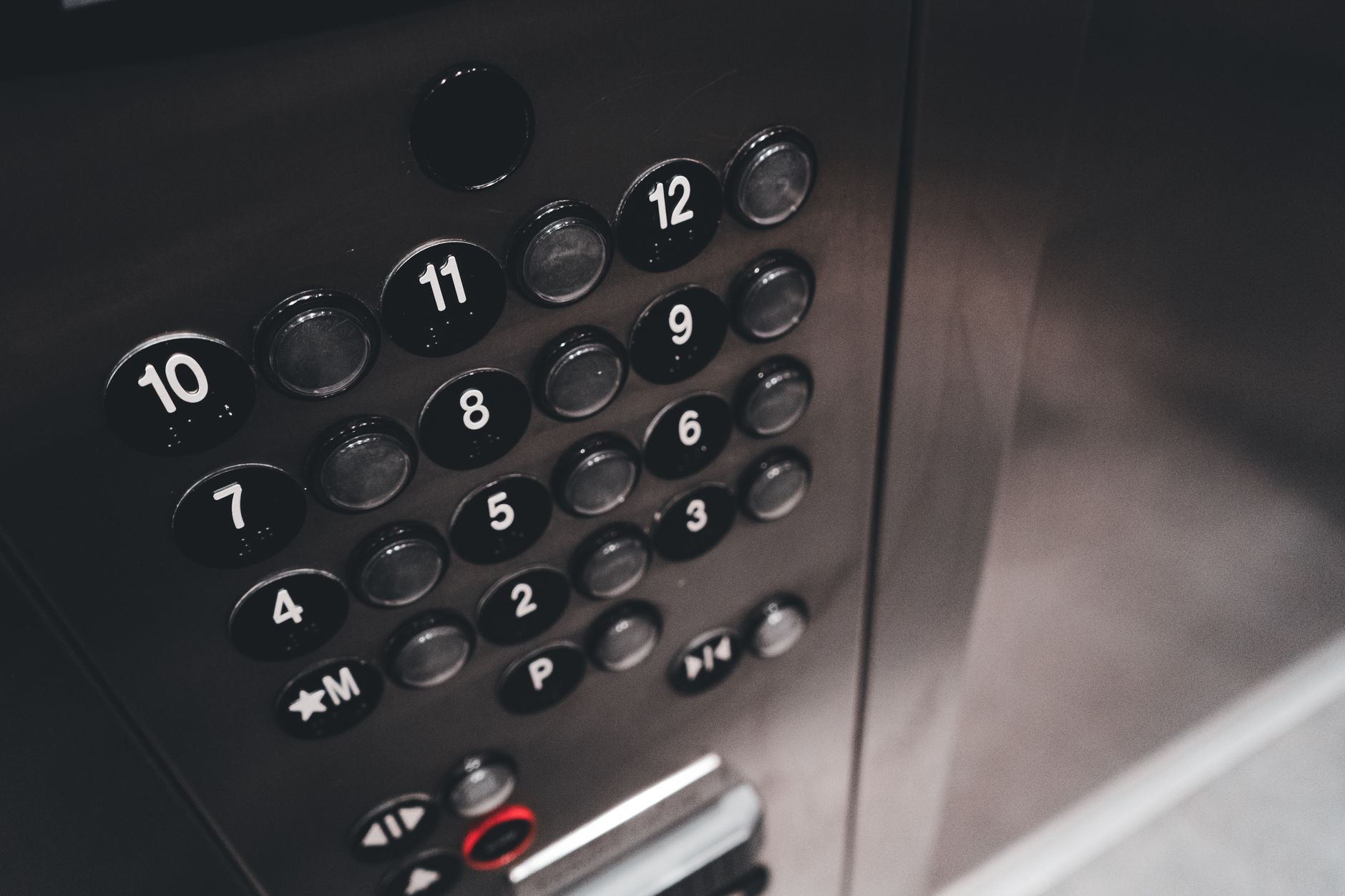 BUTTONS — the elevator’s floor-selection controls